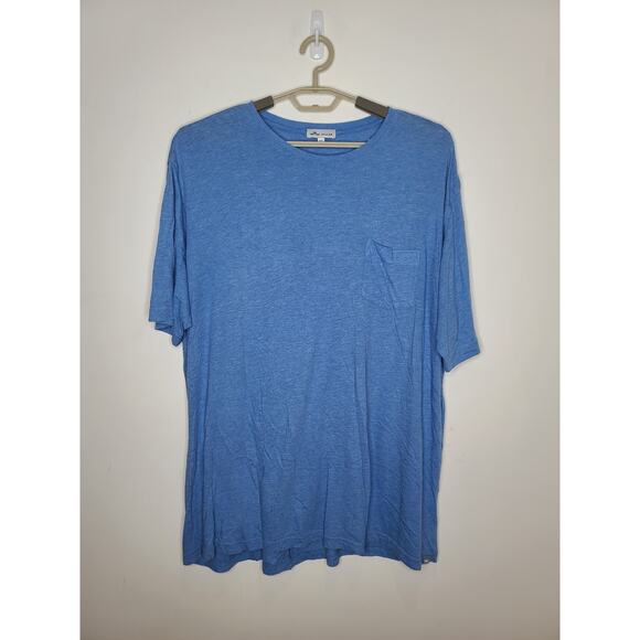Peter Millar blue short sleeve shirt with front pocket - XXL / 2XL - Picture 1 of 5
